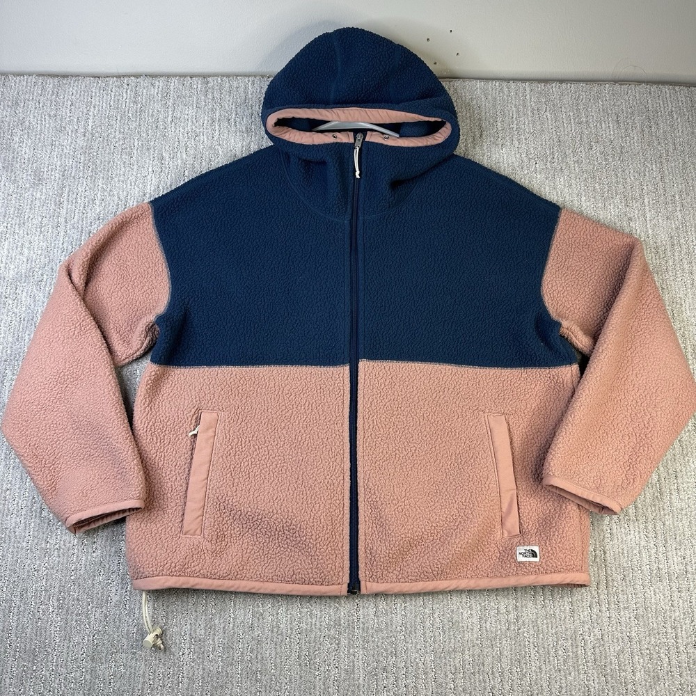 The North Face Sherpa Full Zip Hoodie Women's Size XL Color Block Fleece